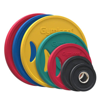 Colored weight plates in rubber