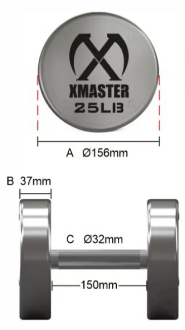 Chrome Fixed Steel Dumbbells (set) *Custom Logo*