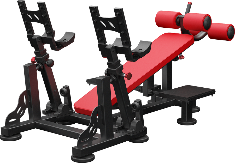 Decline dumbbell bench with pivots